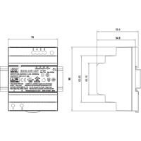 HDR-100 Serie kompakte 85-100 Watt DIN-Rail Netzgeräte von Mean Well Zeichnung