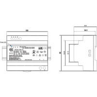 HDR-150 Serie industrielle 150 Watt Hutschienen Netzteile für DIN-Rail Stromversorgung von Mean Well Zeichnung