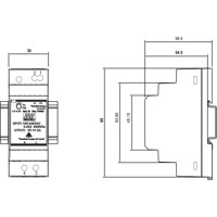 HDR-30 Serie schlanke 30 Watt Hutschienen Netzgeräte von Mean Well Zeichnung