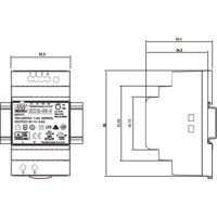 HDR-60 Serie 60 Watt Netzteil für DIN-Rail Stromversorgung von Mean Well Zeichnung