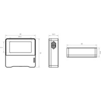 Zeichnung des AM102 LoRaWAN Sensor für die Messung der Raumtemperatur und Luftfeuchtigkeit von Advantech