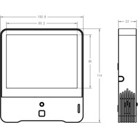 Zeichnung des AM308 LoRaWAN Raumsensor von Milesight