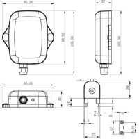 Zeichnung des EM300-SLD LoRaWAN Leckage Sensor von Milesight