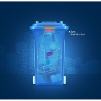 EM400-MUD Milesight Ultraschall Distanzsensor in einer M&uuml;lltonne