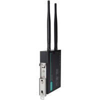 AWK-1137C industrielle 802.11 a/b/g/n Wireless Client Geräte mit 1x RS232/422/485 und 2x RJ45 Ports von Moxa Side stehend