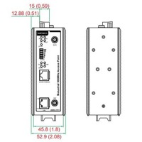 Abmessungen des AWK-31191 industriellen Wireless Access Points von Moxa.