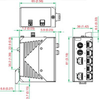 EDS-2008-EL-M-ST-T Entry Level 8-Port Switch mit erweitertem Betriebstemperaturbereich von Moxa Zeichnung