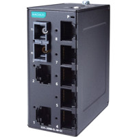 EDS-2008-EL-M-SC industrieller Ethernet Switch mit 7x 10/100 Base-TX und 1x 10/100Base-FX von Moxa seitlich