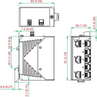 EDS-2008-EL-T Unmanaged 8-Port Switch mit Betriebstemperatur von -40 °C bis 75 °C von Moxa Zeichnung