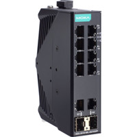 EDS-2010-ML-2GTXSFP-T unverwalteter 10-Port Ethernet Switch mit -40 °C bis 75 °C Betriebstemperatur von Moxa