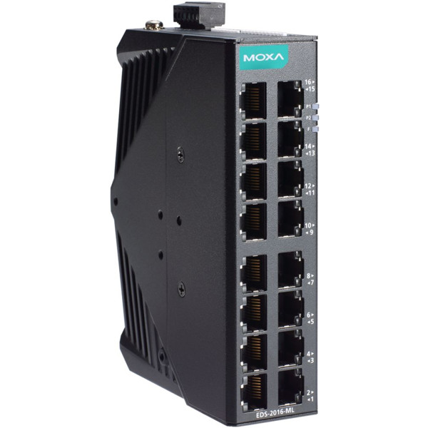 EDS-2016-ML Unmanaged Fast Ethernet Switch mit 16x 10/100 BaseT(X) Ports von Moxa