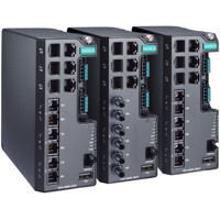 EDS-4009 Serie 9-Port Managed Fast Ethernet Switches mit 6x RJ45 und 3x Glasfaser Ports von Moxa
