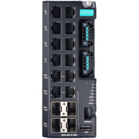 EDS-4012-4GC kompakter 12-Port Managed Ethernet Switch mit 8x RJ45 und 4x RJ45/SFP Combo-Ports von Moxa Front