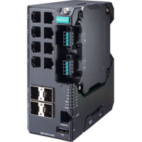 EDS-4012-4GS kompakter 12-Port Managed Ethernet Switch mit 8x RJ45 und 4x SFP Ports von Moxa
