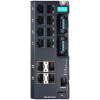 EDS-4012-4GS kompakter 12-Port Managed Ethernet Switch mit 8x RJ45 und 4x SFP Ports von Moxa Front