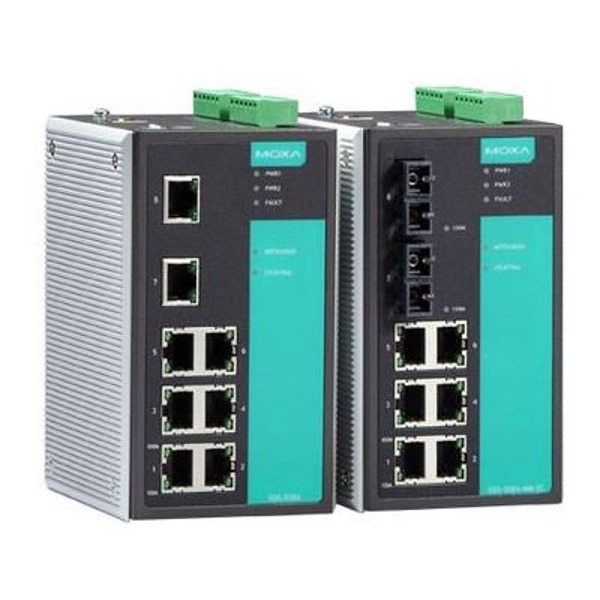 Der EDS-508A von Moxa ist ein industrieller Netzwerk Switch mit 8 Ports und IP30 Gehäuse.