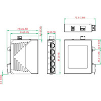 EDS-G2005-ELP Unmanaged Entry Level Switch mit 5x Gigabit Ethernet Ports von Moxa Zeichnung