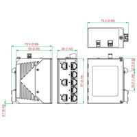 EDS-G2008-EL 8-Port Gigabit Ethernet Switches mit IP40 Metallgehäusen von Moxa Zeichnung