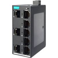 EDS-G2008-ELP Unmanaged Ethernet Switch mit 8x 10/100/1000 Mbps RJ45 Anschlüssen von Moxa gedreht