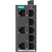 EDS-G2008-ELP Unmanaged Ethernet Switch mit 8x 10/100/1000 Mbps RJ45 Anschlüssen von Moxa von vorne