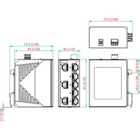 EDS-G2008-ELP Unmanaged Ethernet Switch mit 8x 10/100/1000 Mbps RJ45 Anschlüssen von Moxa Zeichnung