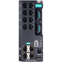 EDS-G4012-8P-4QGS Managed 12-Port Gigabit Netzwerk Switch mit 8x RJ45 PoE und 4x SFP Ports von Moxa Front