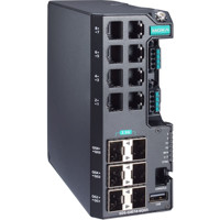 EDS-G4014 Serie Gigabit Managed 14-Port Industrie Switches mit 8x RJ45 und 6x SFP Ports von Moxa