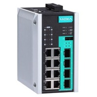 Der EDS-G512E-8PoE von Moxa ist ein PoE+ Netzwerk Switch mit Gigabit und Glasfaser für die Industrie.