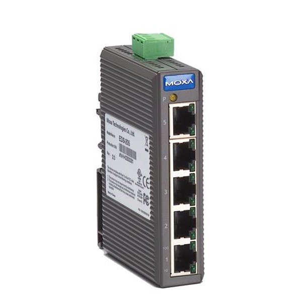 Der EDS-205 von Moxa ist ein industrieller Netzwerk Switch mit 5 Ports.
