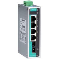 EDS-205A-M-SC industrieller Unmanaged Netzwerk Switch mit 4x RJ45 und 1x MM-SC Ports von Moxa