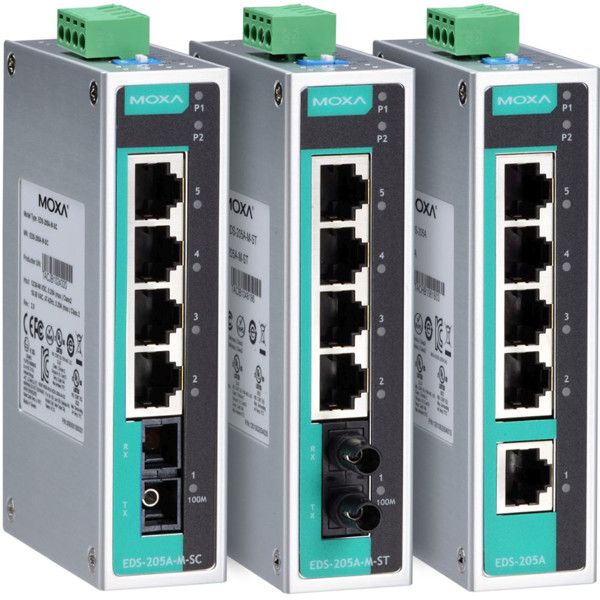 EDS-205A Serie industrielle Unmanaged Netzwerk Switches mit 5x Ports von Moxa