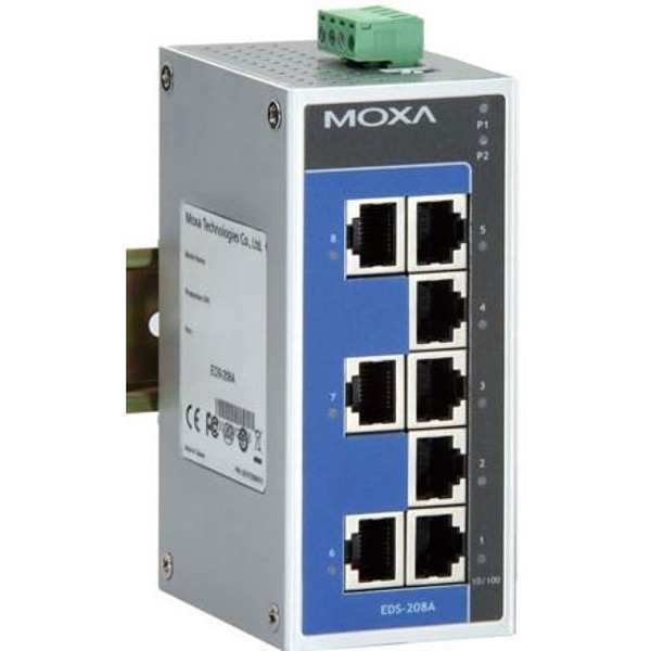 Der EDS-208A von Moxa ist ein industrieller Netzwerk Switch ohne Management.