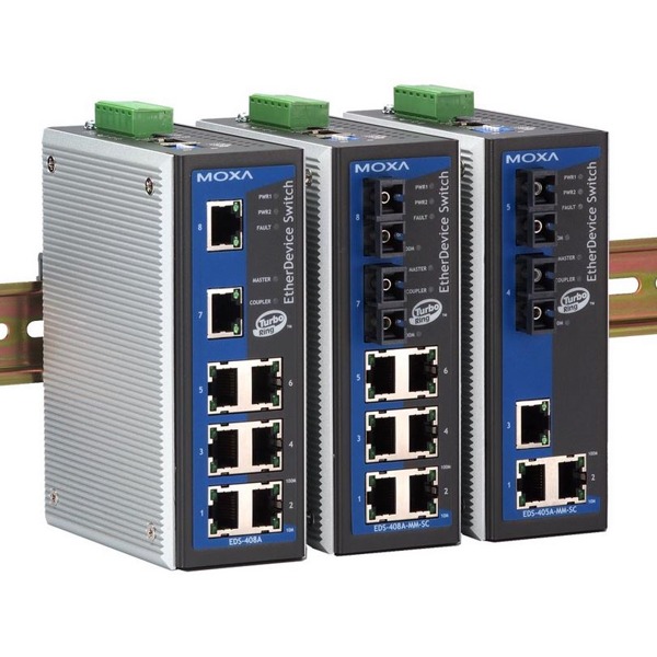 Der EDS-408A von Moxa ist ein industrieller Netzwerk Switch mit 8 Ports.