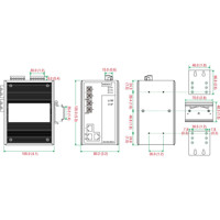 EDS-505A Managed 5-Port Ethernet Switch mit einem robusten IP30 Metallgehäuse von Moxa Zeichnung