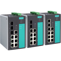EDS-510A Serie industrielle Ethernet Switches mit 7x RJ45 und 3x Gigabit RJ45 oder SFP Anschlüssen von Moxa