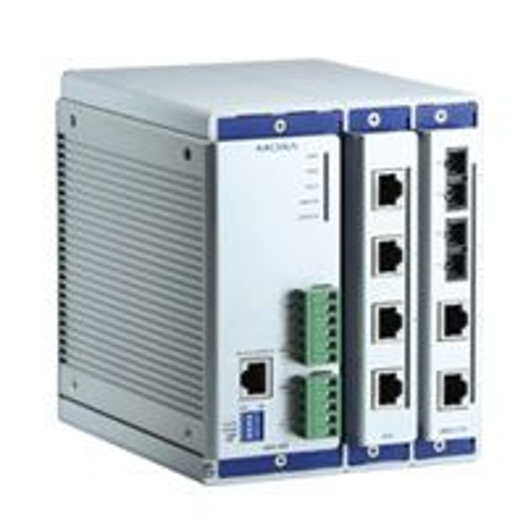 Der EDS-608 von Moxa ist ein industrieller Netzwerk Switch mit bis zu 8 Glasfaser-Ports.