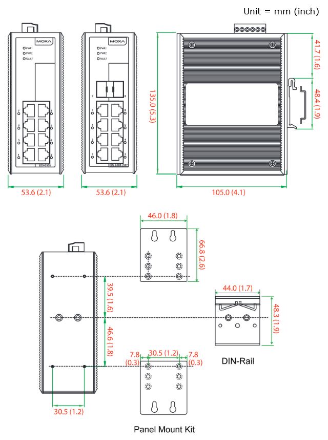 eds-g308-dimensions-moxa-unmanaged-industrial-netzwerk-switch