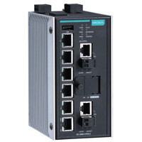 IEX-408E-2VDSL2 Ethernet über Twisted-Pair Extender mit 6 Ethernet Ports von Moxa.