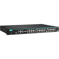 IKS-6728A-8PoE Modularer Managed PoE Ethernet Switch mit 4x RJ45/SFP Combo Ports und bis zu 24x Ethernet Anschlüssen von Moxa