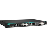 IKS-6728A Modularer Managed Ethernet Switch mit 4x RJ45/SFP Combo Ports und bis zu 24x Ethernet Anschlüssen von Moxa