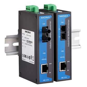 IMC-21A von Moxa - industrieller Fast-Ethernet zu Glasfaser Medienkonverter