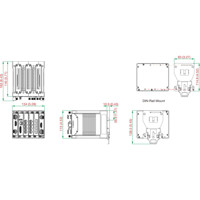 MDS-G4012 Modulare 12-Port Layer 2 Managed Gigabit Ethernet Switches von Moxa Zeichnung