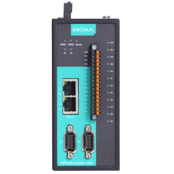 NPort IA5250A-12I/O 2 Port RS-232/422/485 Geräteserver mit 12 digitalen Ein-/Ausgängen von Moxa