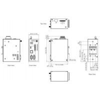 NPort IAW5000A-I/O 1/2 Port WLAN Geräteserver mit 6 oder 12 digitalen I/Os von Moxa Technische Zeichnung