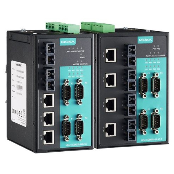 Der NPort S8450 von Moxa ist eine kombination aus einem Serial Device Server und einem Netzwerk Switch.