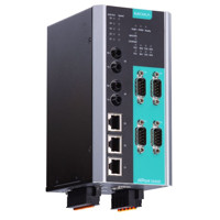 NPort S9450I-2S-ST-WV-T Geräteserver mit einem Managed Ethernet Switch von Moxa 