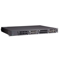 Der PT-7728 von Moxa ist ein modularer, industrieller 19" Netzwerk Switch mit 28 Ports.