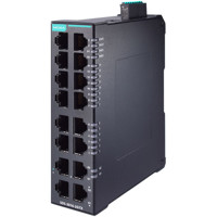 SDS-3016-2GTX 16-Port Gigabit Ethernet Switch mit 14x 10/100 Mbps und 2x 10/100/1000 Mbps RJ45 Ports von Moxa Side