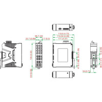 SDS-3016 Serie 16-Port Gigabit Smart Ethernet Switches mit EtherNet/IP, Modbus TCP und PROFINET von Moxa Zeichnung