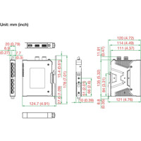 Zeichnung des SDS-G3008 industriellen Layer 2 Smart Switch von Moxa